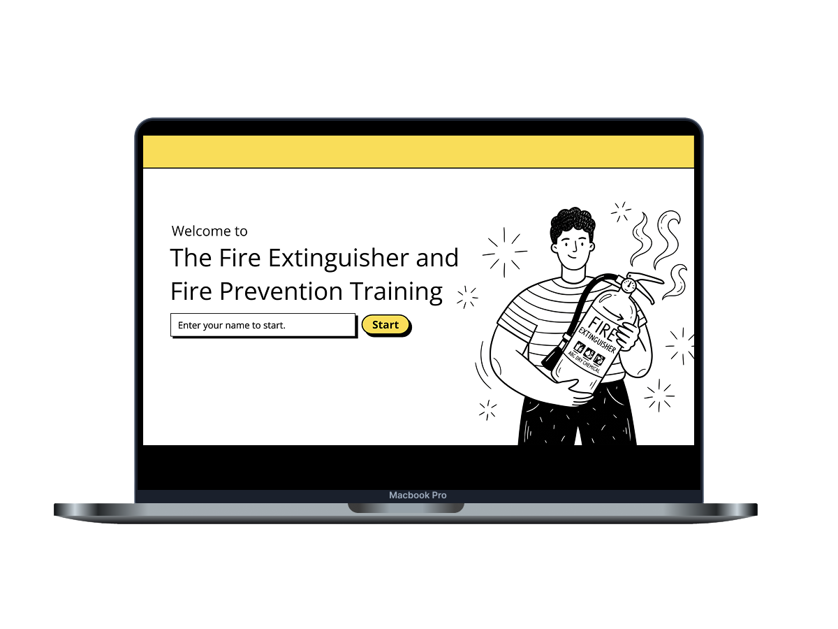 Screenshot of Fire Extinguisher Training interactive course