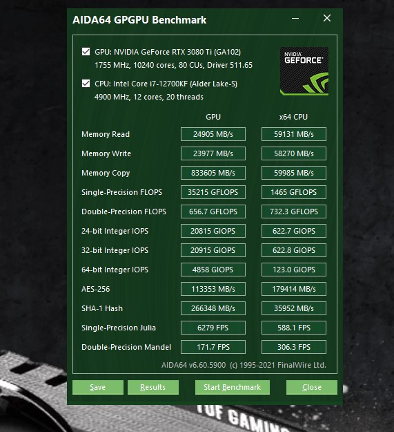 i7-12700kf e asus 3080ti tuf gpgpu
