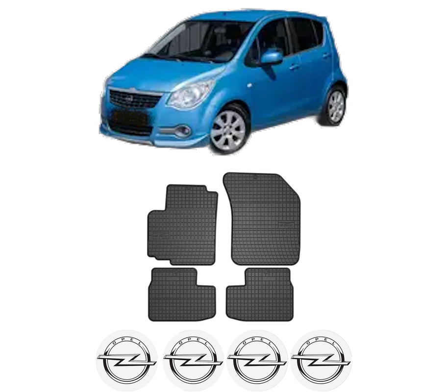 Set covorase presuri OPEL AGILA B (H08) din 2008-2014, auto, din cauciuc thermoplastic, 4 Stickere auto cu OPEL