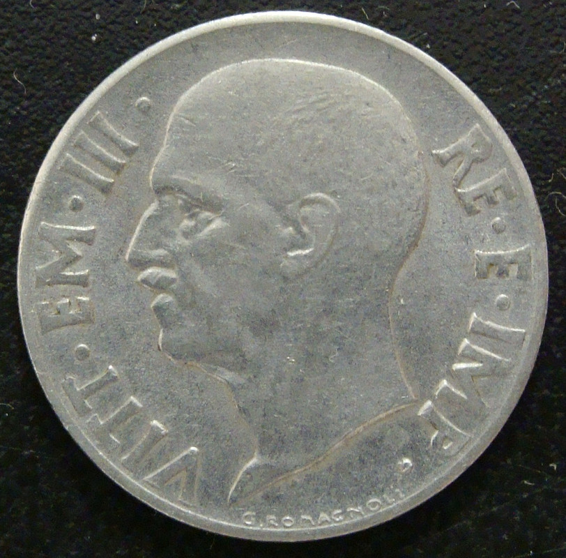 ¡¡El mundo en Guerrra!! (20 Centésimos de Lira, 1940, Italia) ITA-20-C-ntimos-Lira-1940-anv