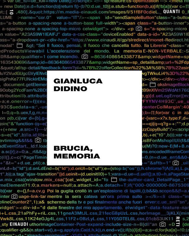 Gianluca Didino – Brucia, memoria (2021)