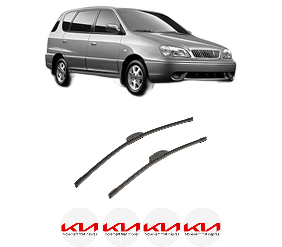 Set stergatoare auto KIA CARENS I MPV (FC, FJ) din 2000-2007, pentru parbriz auto, 2 bucati, Bosch Aerotwin Retrofit, din cauciuc siliconat rezistent, 4 Stickere Auto KIA