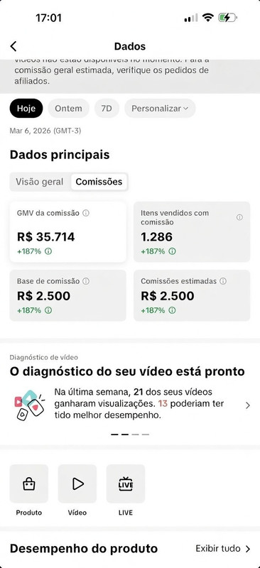 Comprovação de resultados - Faturamento TikTok Shop