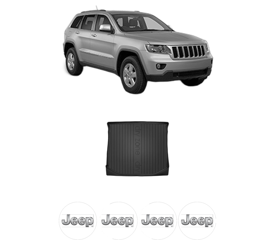 Tavita Portbagaj JEEP GRAND CHEROKEE IV (WK, WK2) din 2010-2017, Protectie Portbagaj Auto, 4x Stickere auto cu JEEP