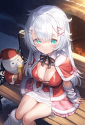 1girl, ks (xephyrks), ohlia, {kobayashi ritz}, reoen, [[liduke]],{{{{snow, santa s-355326610