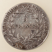 5 francos Napoleón Emperador Calendario Republicano Año 13 PAS4926