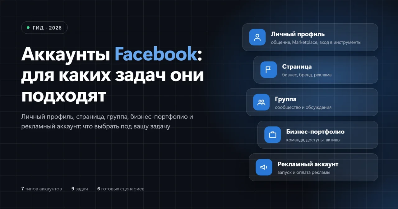 Аккаунты Facebook: для каких задач они подходят - гид 2026