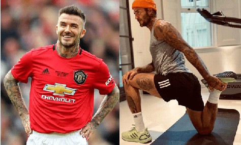 David Beckham entrenando Pilates