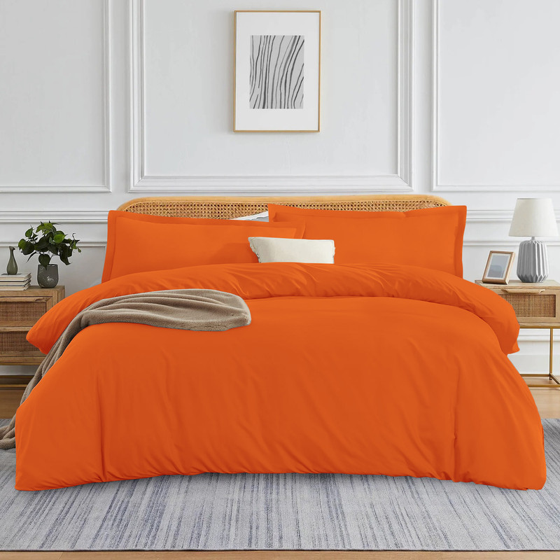 Picture of 1000 TC 100% Egyptian Cotton 1-Pc  Duvet Cover Zipper Closur Ultra Soft Durable and Fade Resistant Color Orange Solid size Twin/Twin Xl