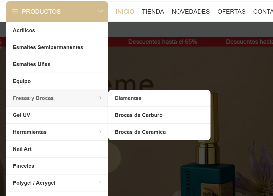 menu align