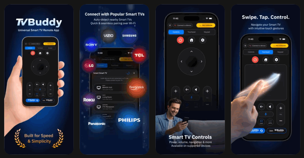 Ứng dụng TVBuddy điều khiển TV từ xa bằng iPhone
