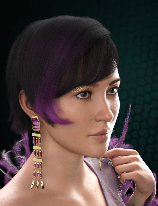 dForce Speakeasy Hair for Genesis 8, 8.1, and 3 Females