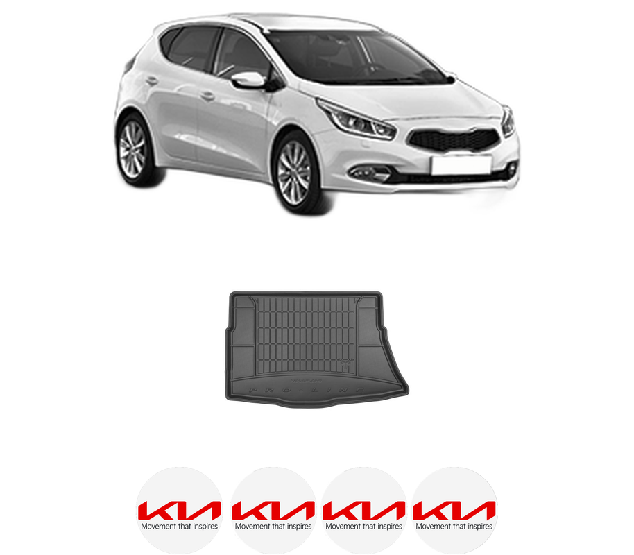 Tavita Portbagaj KIA CEE'D (JD) din 2012-2018, Protectie Portbagaj Auto, 4x Stickere auto cu KIA