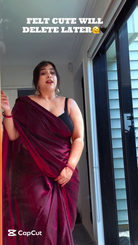 chubby busty figgure hot in red saree mp4 snapshot 00 00 296