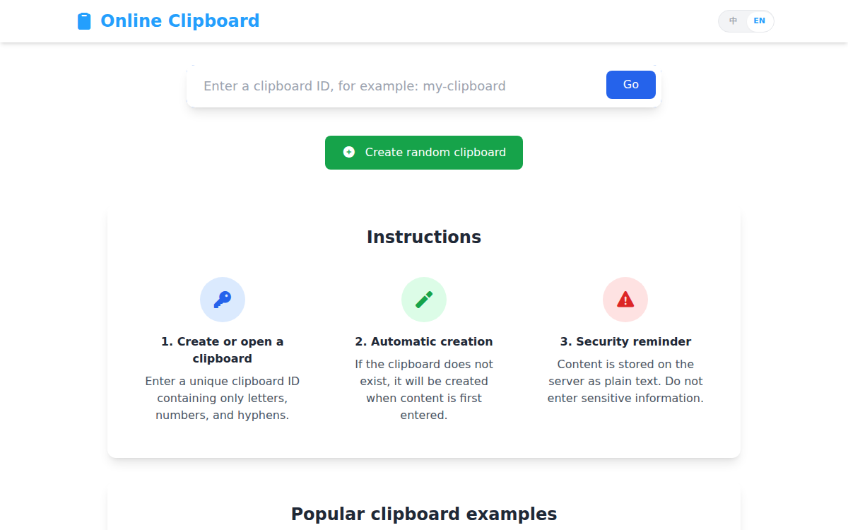Online clipboard