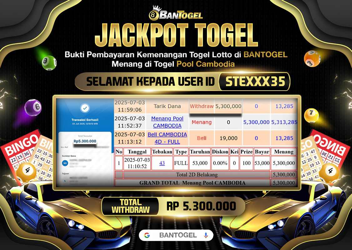 BUKTI JACKPOT LUNAS BANTOGEL