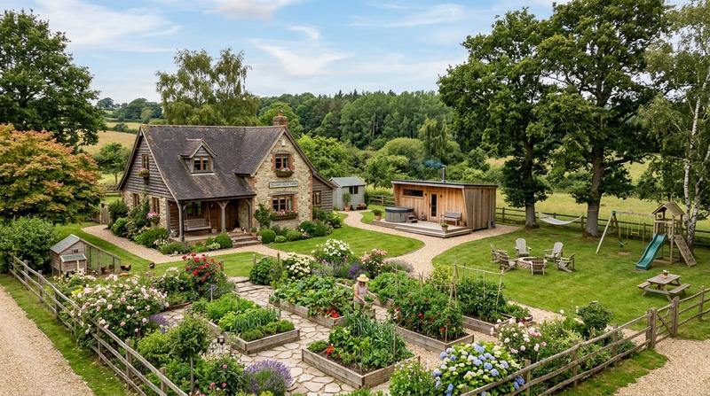 Создание гармонии между элементами участка