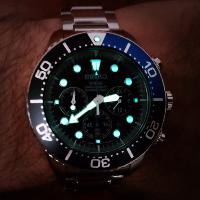 Seiko Solar Daytona Submariner Black  SSC017 200M  (2)