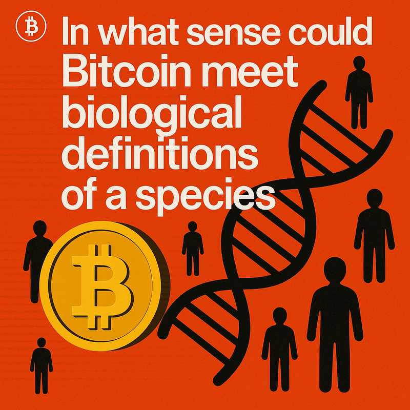 In what sense could Bitcoin meet biological definitions of a species