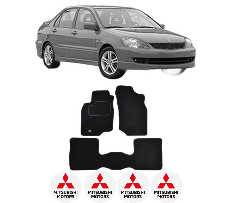 Set Covorase Presuri MITSUBISHI LANCER VII (CS_A, CT_A) din 2003-2013, Auto, Material Textil Mocheta, 4 Stickere auto cu MITSUBISHI