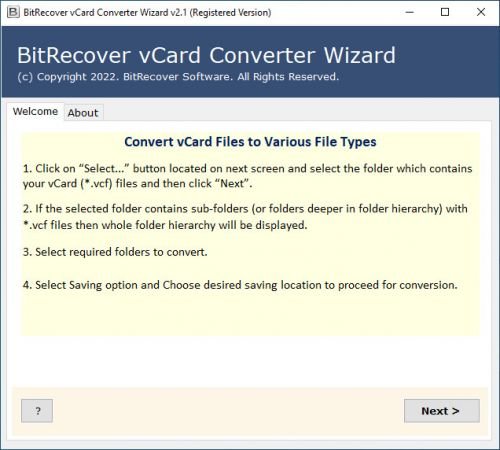 BitRecover vCard Converter Wizard v2.1