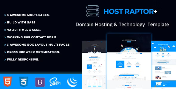 HostRaptor Plus - Hosting Domain Template HTML