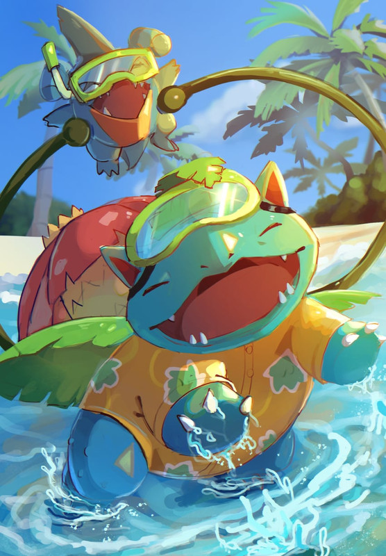venusaur-and-gible-pokemon-drawn-by-chuf