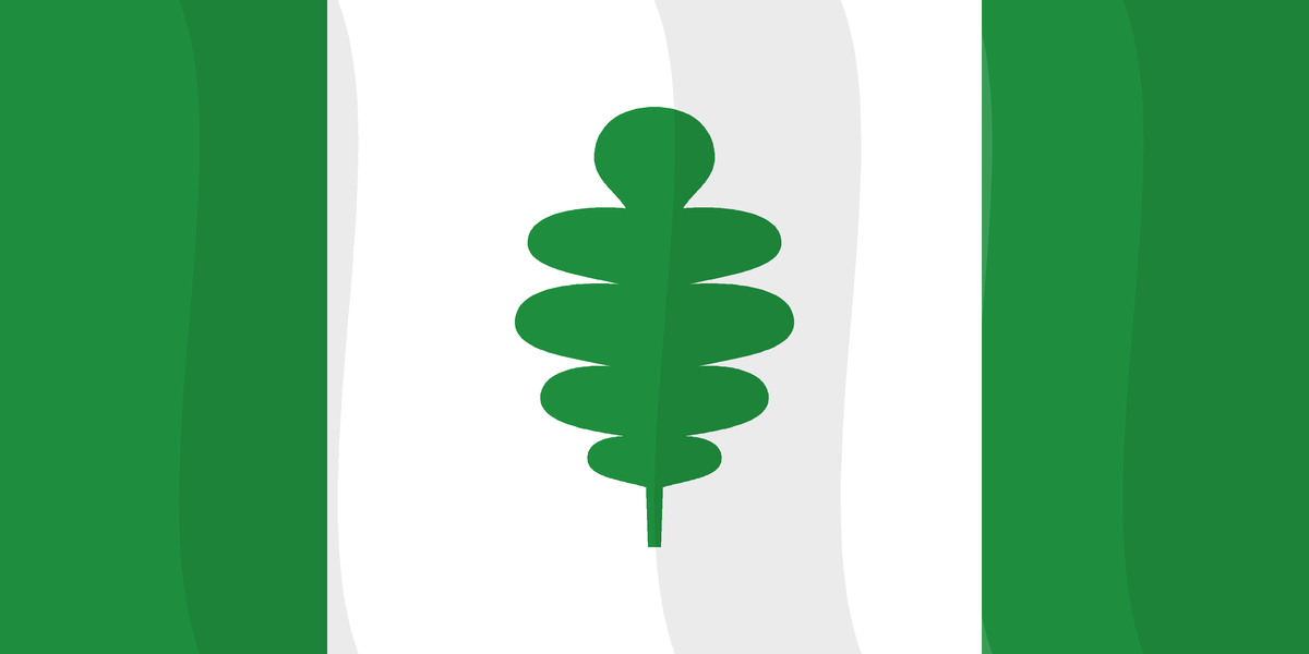 drapeau feuille de chene vert