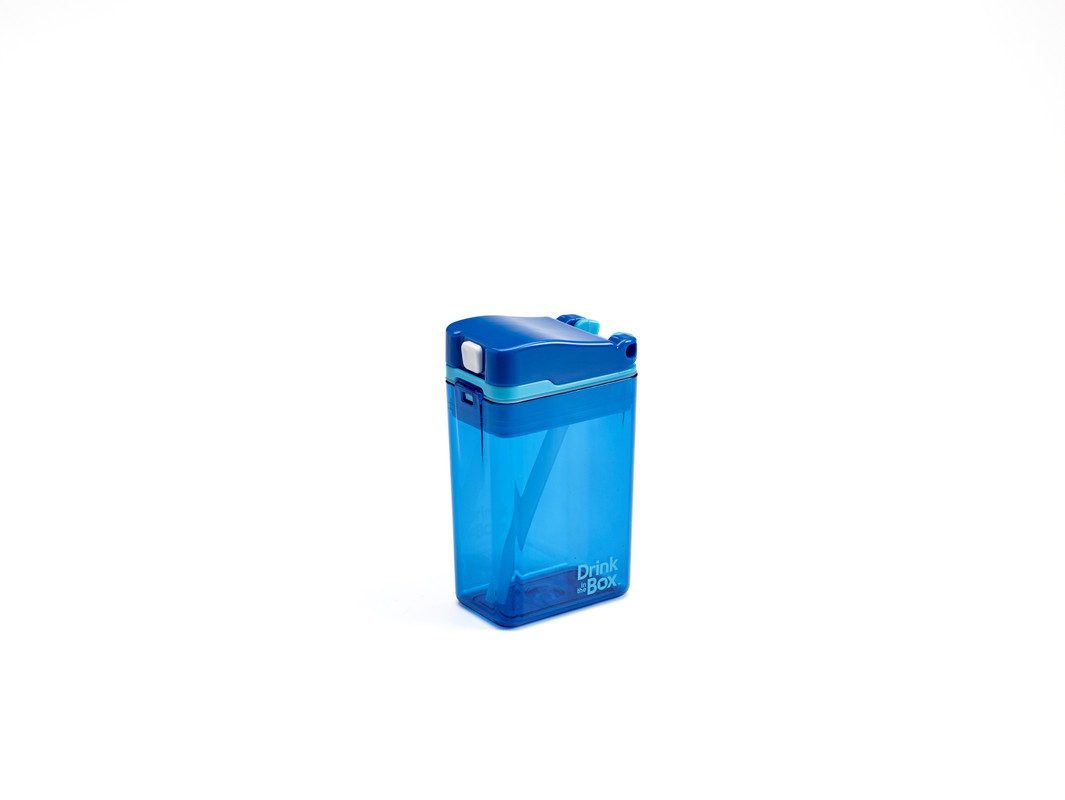 Drink in the Box Eco-Friendly Reusable Drink and Juice Box Container by Precidio Design, 8oz (Blue)