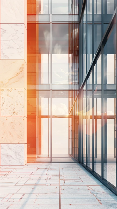 Фасад с панорамным остеклением