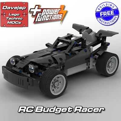 Power Functions equipped RC racing car original custom LEGO Technic build within a budget by Davejsp