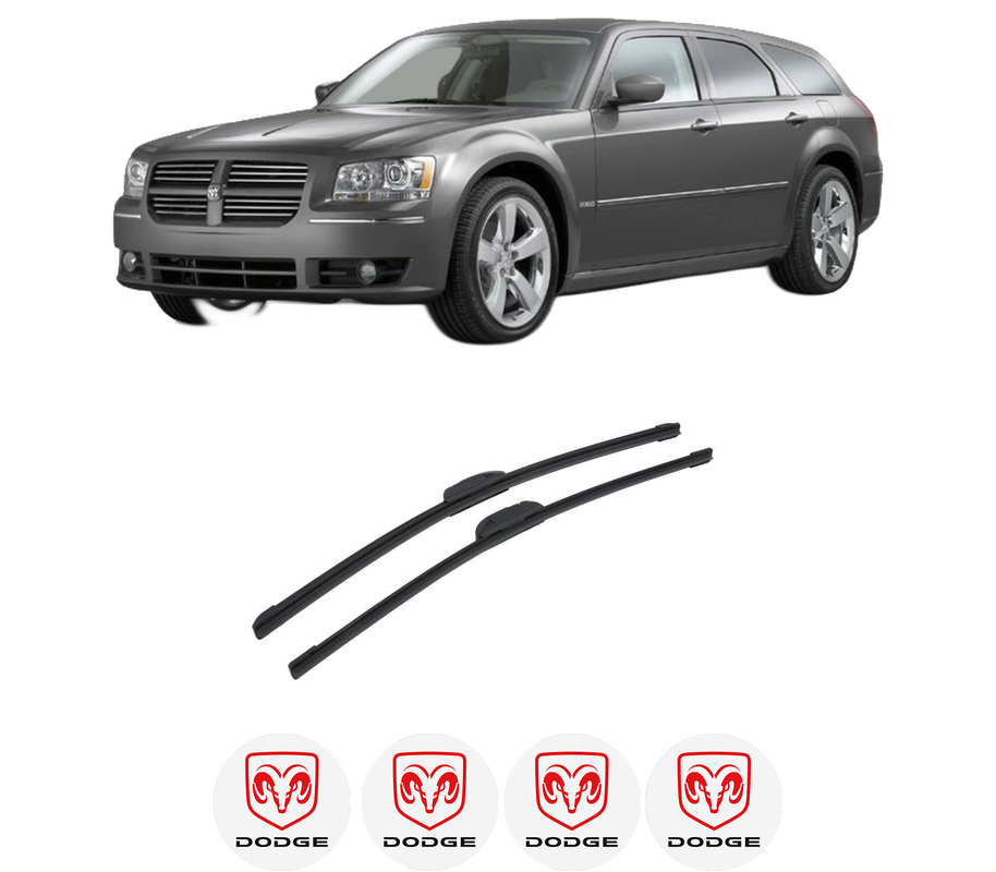 Set stergatoare auto DODGE MAGNUM Estate din 2004-2008, pentru parbriz auto, 2 bucati, Bosch Aerotwin Retrofit, din cauciuc siliconat rezistent, 4 Stickere Auto DODGE