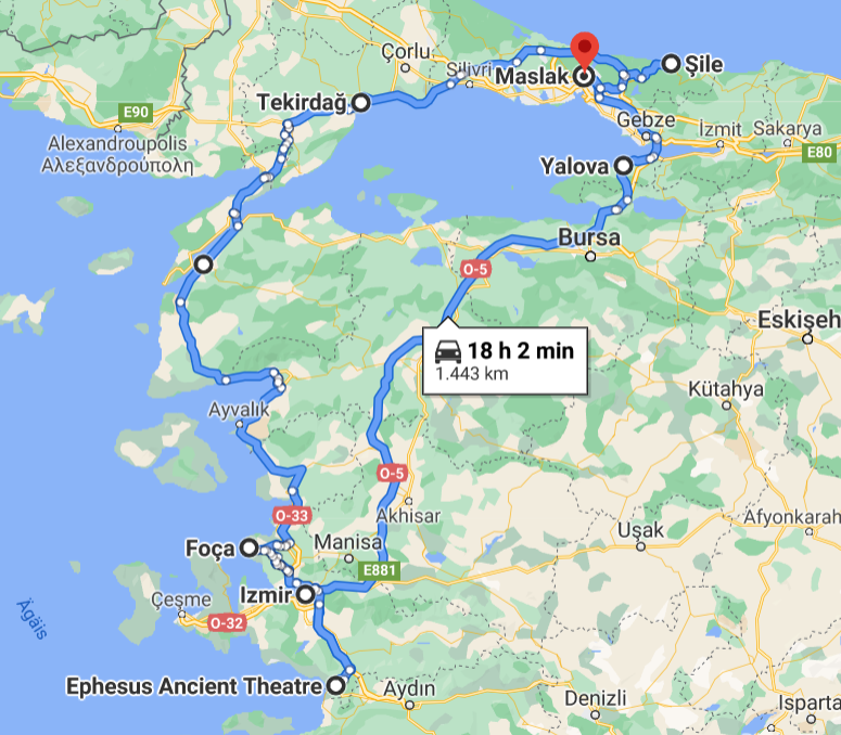 Route Türkei 2021_nur Karte