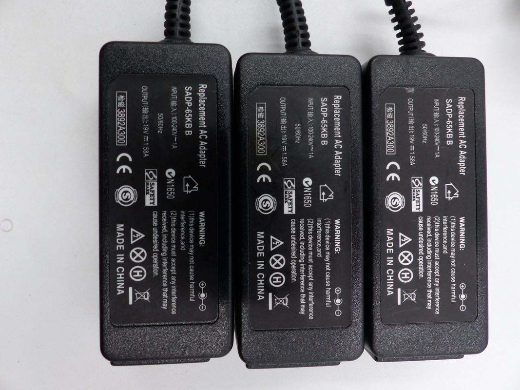 LOT OF 3 REPLACEMENT AC ADAPTER SADP-65KB B INPUT:100-240V OUTPUT:19V