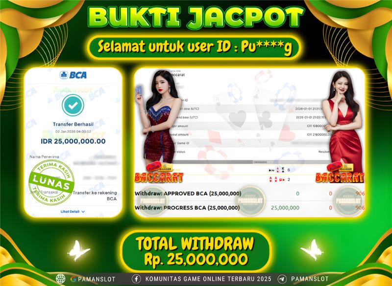 PAMANSLOT JACKPOT Game Baccarat Rp.25,000,000- LUNAS
