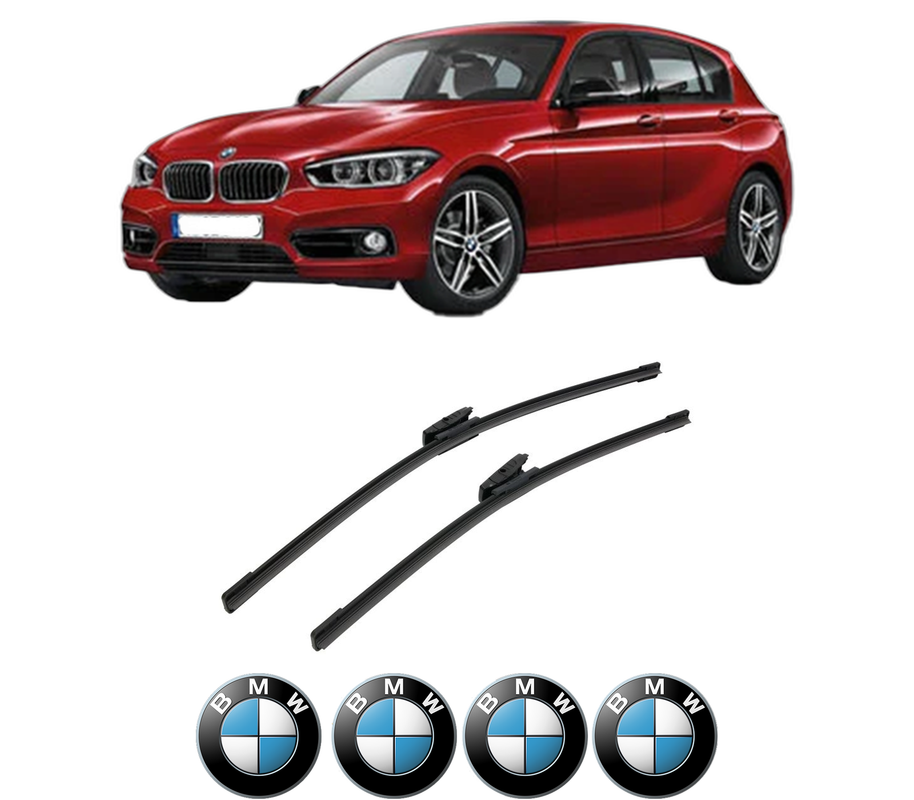 Set stergatoare auto BMW Seria 1 (F20) din 2011-2019, pentru parbriz auto, 2 bucati, Bosch Aerotwin Multi, din cauciuc siliconat rezistent, 4 Stickere Auto BMW Seria