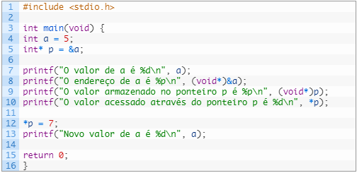 Endereço (&) e ponteiro(*)