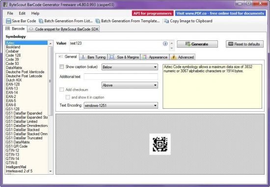 ByteScout BarCode Generator 6.2.0.1128 Business + Portable