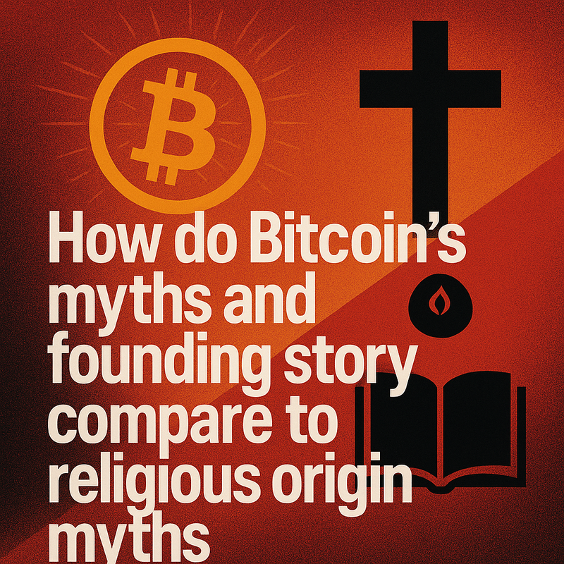 How do Bitcoin’s myths and founding story compare to religious origin myths