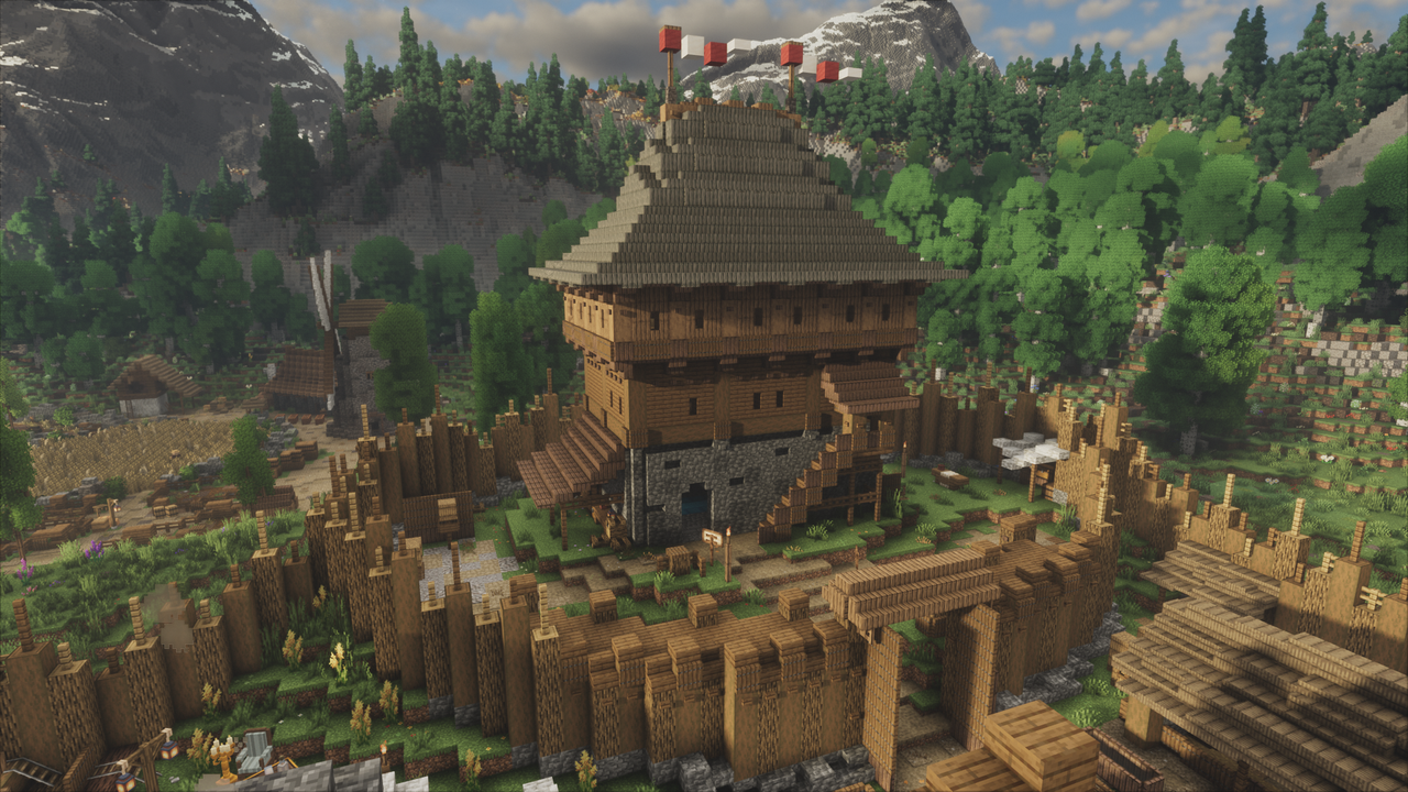 Fort Morten - Medieval Wooden Fort - Server Spawn | Medieval Unlimited Server Minecraft Map