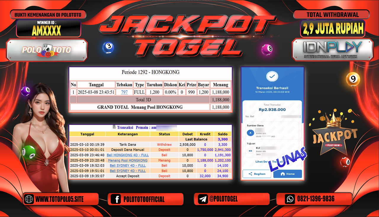 POLOTOTO JACKPOT TOGEL PASARAN HONGKONG Rp.2.938.000,-