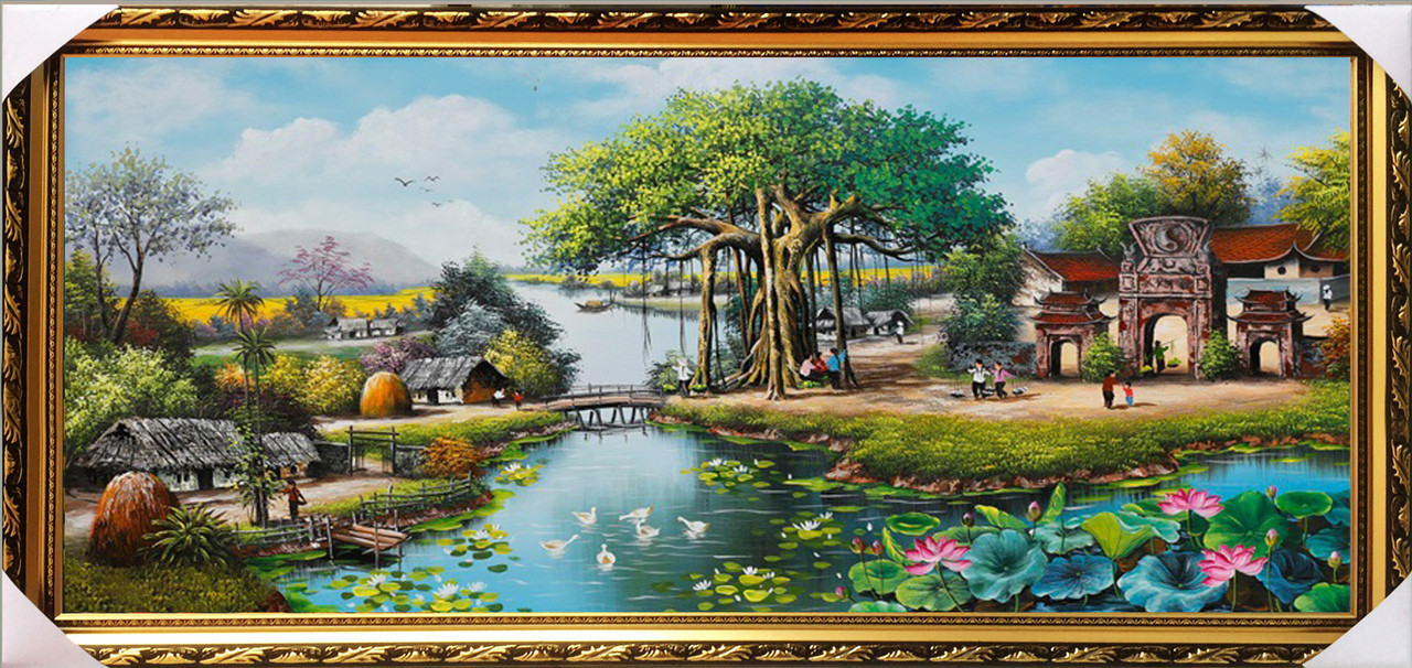 Tranh phong cảnh Việt Nam, tranh sơn dầu vẽ trên toan