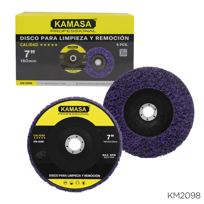 DISCO PARA LIMPIEZA Y REMOCION VIOLETA 7" KAMASA *****