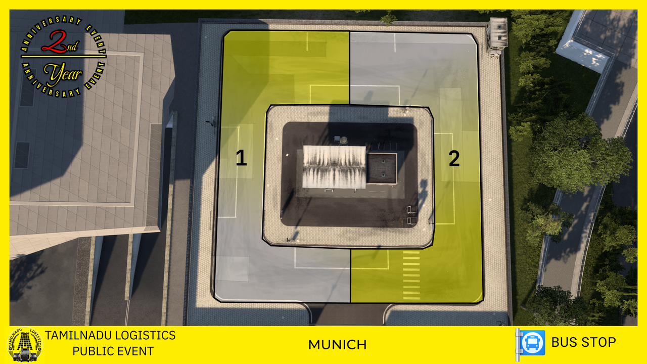Route B - Munich - BUS STOP - { Slot 1 - Nexon Logistics } - { Slot 2 - Raising sun, Taiwan Express Logistics }