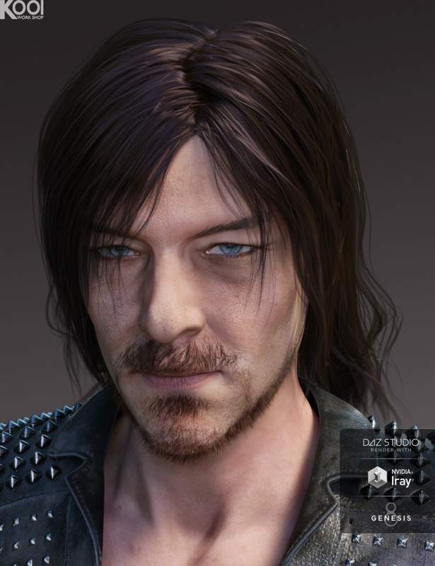 Willis Hair and Beard for Genesis 3 and 8 Male(s)