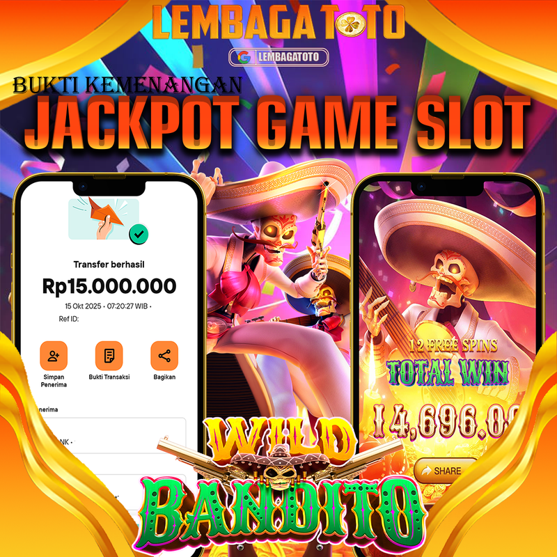 BUKTI JACKPOT 16 OCTOBER LEMBAGATOTO WILD BANDITO Rp.15.000.000,- LUNAS