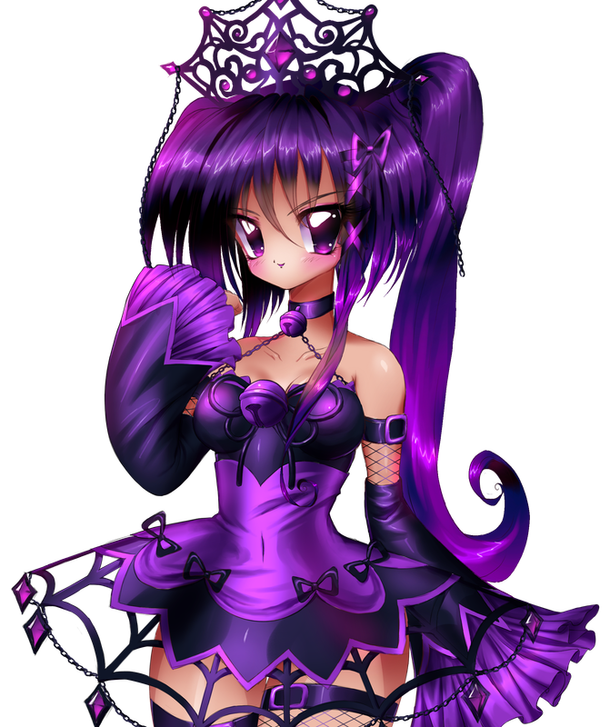 Half body drawing of Shadow Empress, the original Halloween set from the roblox game Royale High. Transparent PNG Black Hair