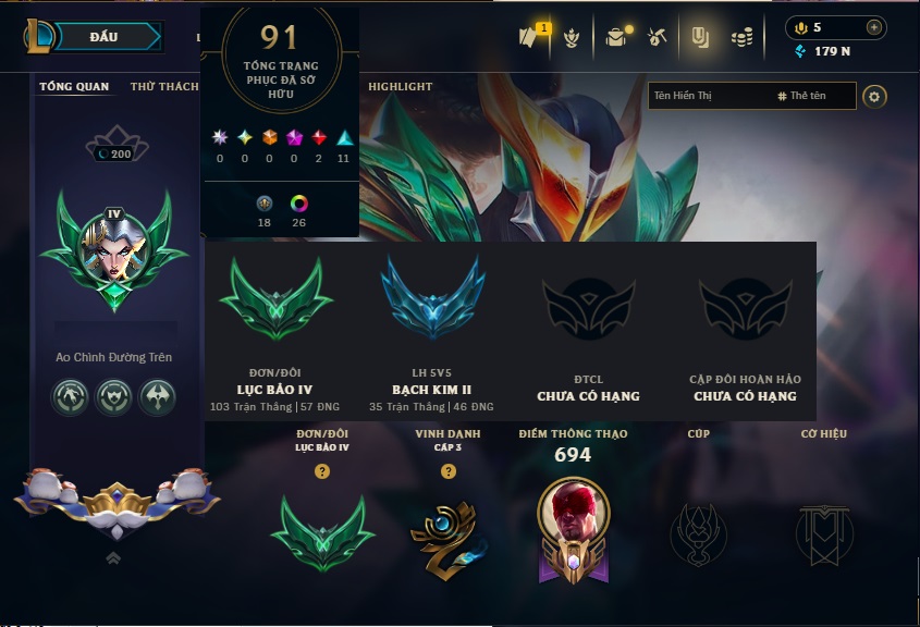 Acc LMHT # - Khung Lục Bảo