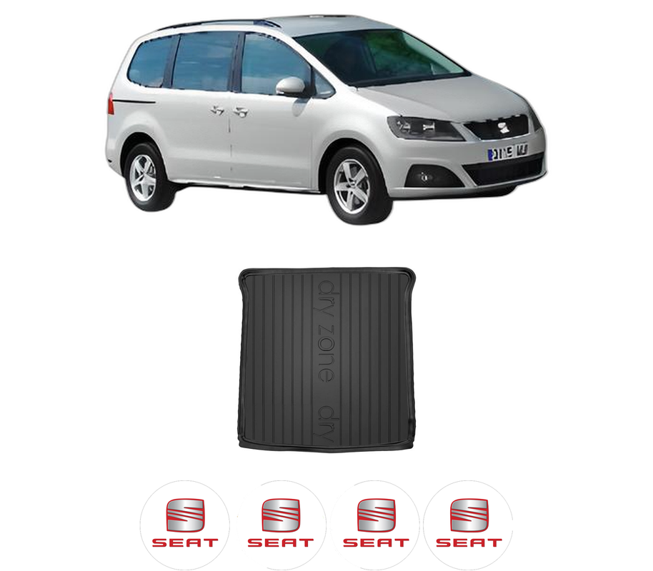 Tavita Portbagaj SEAT ALHAMBRA (710, 711) din 2010-2022, Protectie Portbagaj Auto, 4x Stickere auto cu SEAT