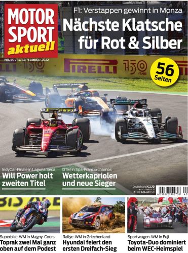 Cover: Motorsport Aktuell Magazin No 40 vom 14  September 2022